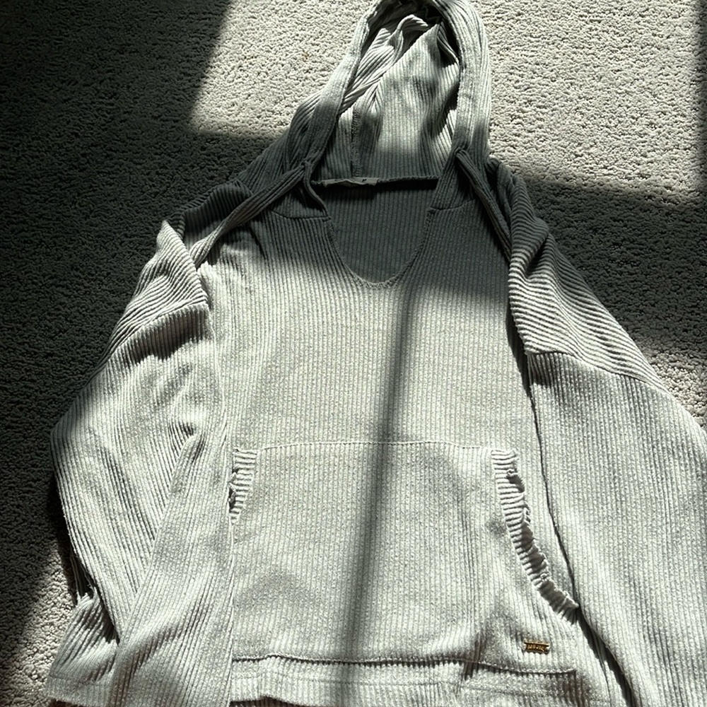 ron jon ruffled pocket sweater
